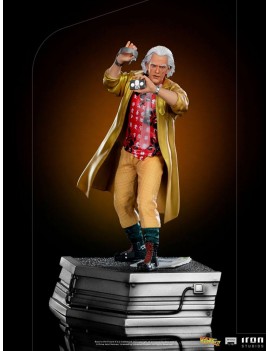 Figurine retour vers le futur du doc Emmet Brown fabriqué par Iron Studios et disponible dans ta boutique Esprit Pop Shop situé à Pau.