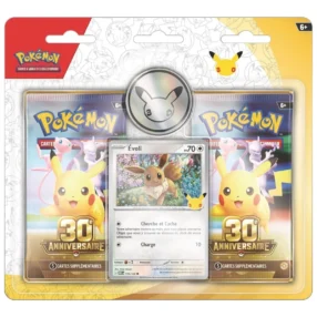 duo pack des cartes pokemons 30 ans avec la promo Evoli